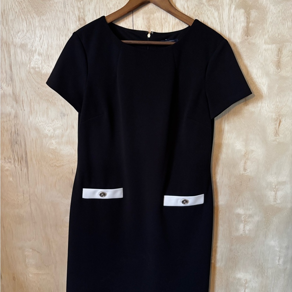 Tommy Hilfiger Black and White Sheath Midi Dress